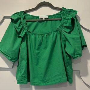 Sugarlips Green Square Neck Top